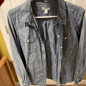 Old Navy polka dot button down shirt